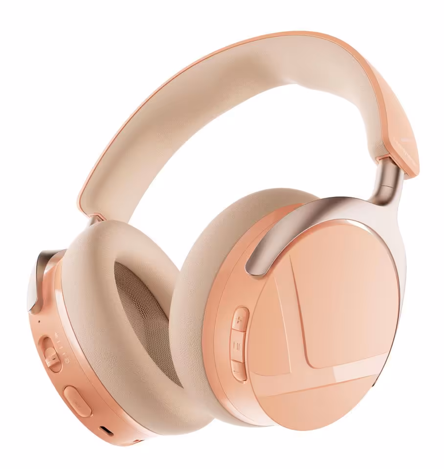 AVENTHO Y : beyerdynamic lance un casque Bluetooth 6.0 avec 90 h d’autonomie à 149 € 8 Casque beyerdynamic AVENTHO Y beige et pêche, vue produit sur fond blanc