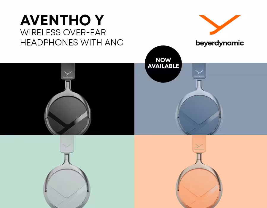 AVENTHO Y : beyerdynamic lance un casque Bluetooth 6.0 avec 90 h d’autonomie à 149 € 2 visuel promotionnel du casque beyerdynamic AVENTHO Y, quatre coloris, mention Wireless Over-Ear Headphones with ANC