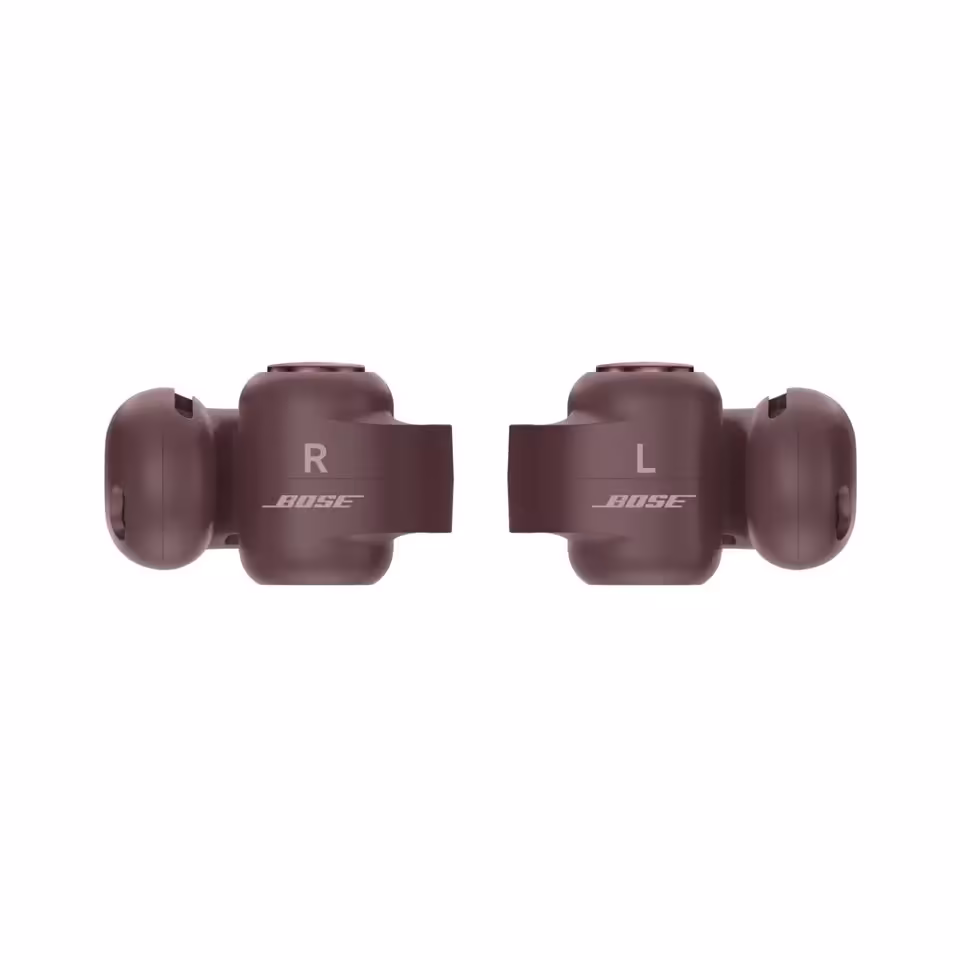 Bose Sport Open Earbuds bordeaux, vue produit de face sur fond blanc