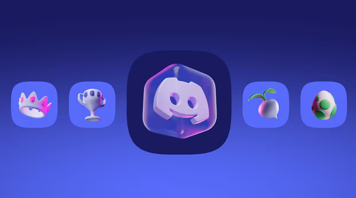 Discord vérification d’âge : le réseau abandonne le contrôle d’identité systématique 2 Illustration 3D du logo Discord entouré d’icônes colorées sur fond dégradé bleu et violet