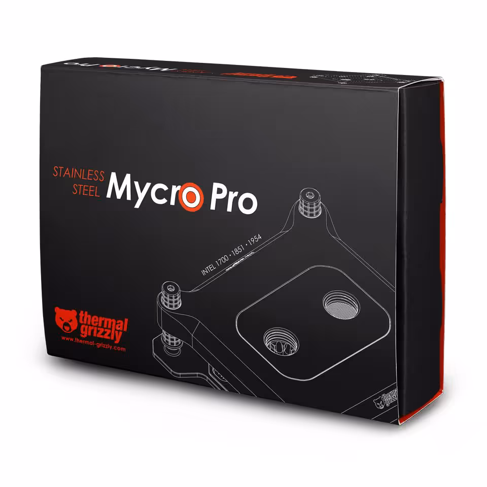 LGA1954 : Thermal Grizzly prépare déjà ses waterblocks Mycro Pro pour Nova Lake-S 2 Boîte du waterblock CPU Thermal Grizzly Mycro Pro Stainless Steel, compatible Intel LGA 1700, 1851 et 1954