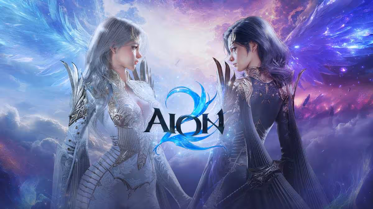 NVIDIA 617.14 WHQL optimise quatre jeux et corrige plusieurs écrans noirs 5 Artwork officiel d’AION 2 montrant deux personnages féminins dans un univers fantastique