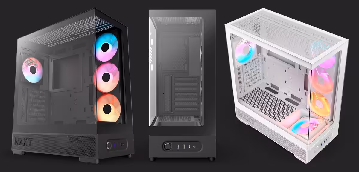 NZXT S5 RGB : deux boîtiers ATX panoramiques en acier proposés dès 59,90 € 2 Comparatif des boîtiers panoramiques NZXT S5 RGB noir et blanc avec ventilateurs RGB