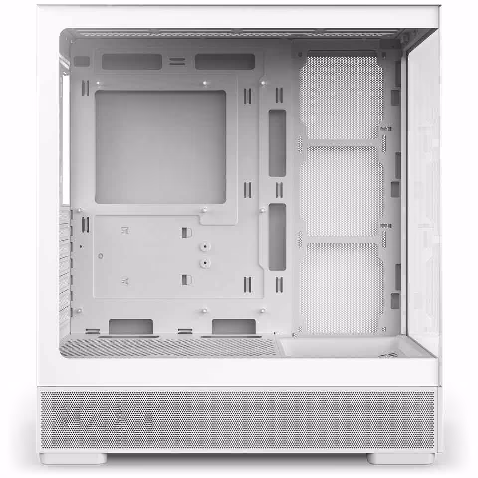 NZXT S5 RGB : deux boîtiers ATX panoramiques en acier proposés dès 59,90 € 5 Intérieur vide du boîtier ATX NZXT S5 RGB blanc, vue latérale