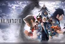 Illustration promotionnelle de Final Fantasy VII Revelation avec Cloud, Aerith, Sephiroth et autres personnages du jeu