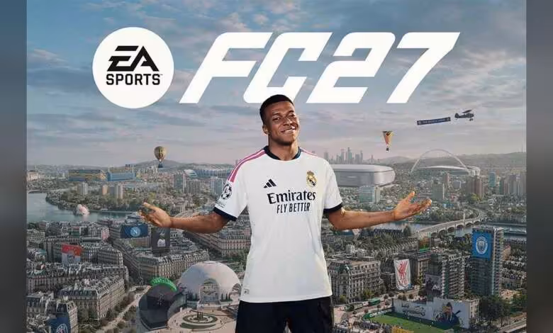 Intel Arc 101.9030 Beta : FC 27, Silent Hill: Townfall et correctifs DX12 au menu 1 Visuel promotionnel EA Sports FC 27 avec footballeur du Real Madrid sur fond de ville et logo FC27