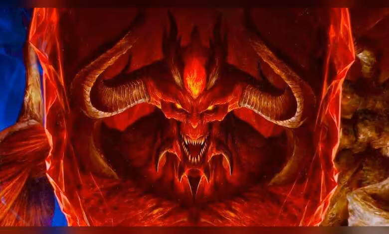 Licenciements Blizzard : une nouvelle vague serait imminente malgré la BlizzCon 1 Illustration de Diablo, démon emblématique de Blizzard, entouré de flammes rouges avec cornes et yeux lumineux