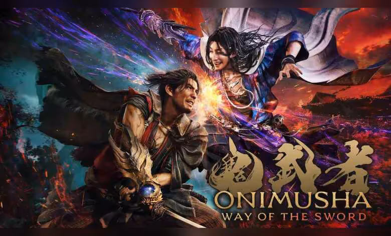 Onimusha Way of the Sword dépasse 1 million dès sa sortie, Capcom relance ses IP cultes 1 Illustration promotionnelle Onimusha: Way of the Sword avec guerrier, femme et logo doré sur fond dramatique
