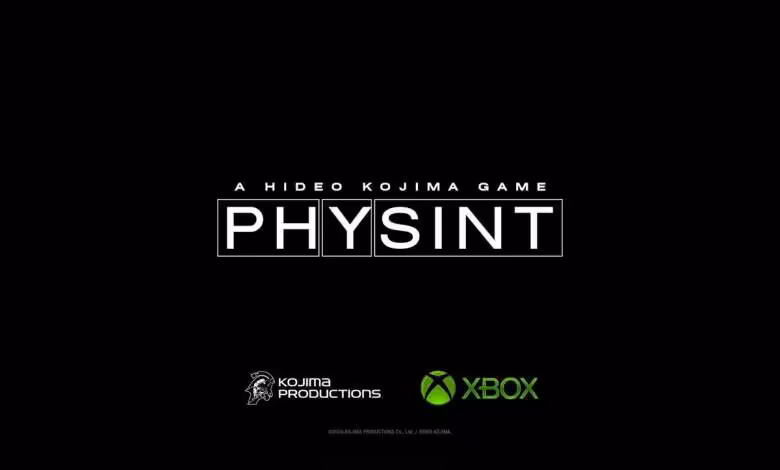 PHYSINT : Sony s’est retiré lors d’un appel Zoom sans donner d’explication 1 Écran noir affichant le logo PHYSINT de Hideo Kojima, avec logos Kojima Productions et Xbox