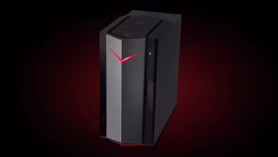 PC de bureau Acer Predator Orion noir avec éclairage rouge en façade et châssis compact vertical