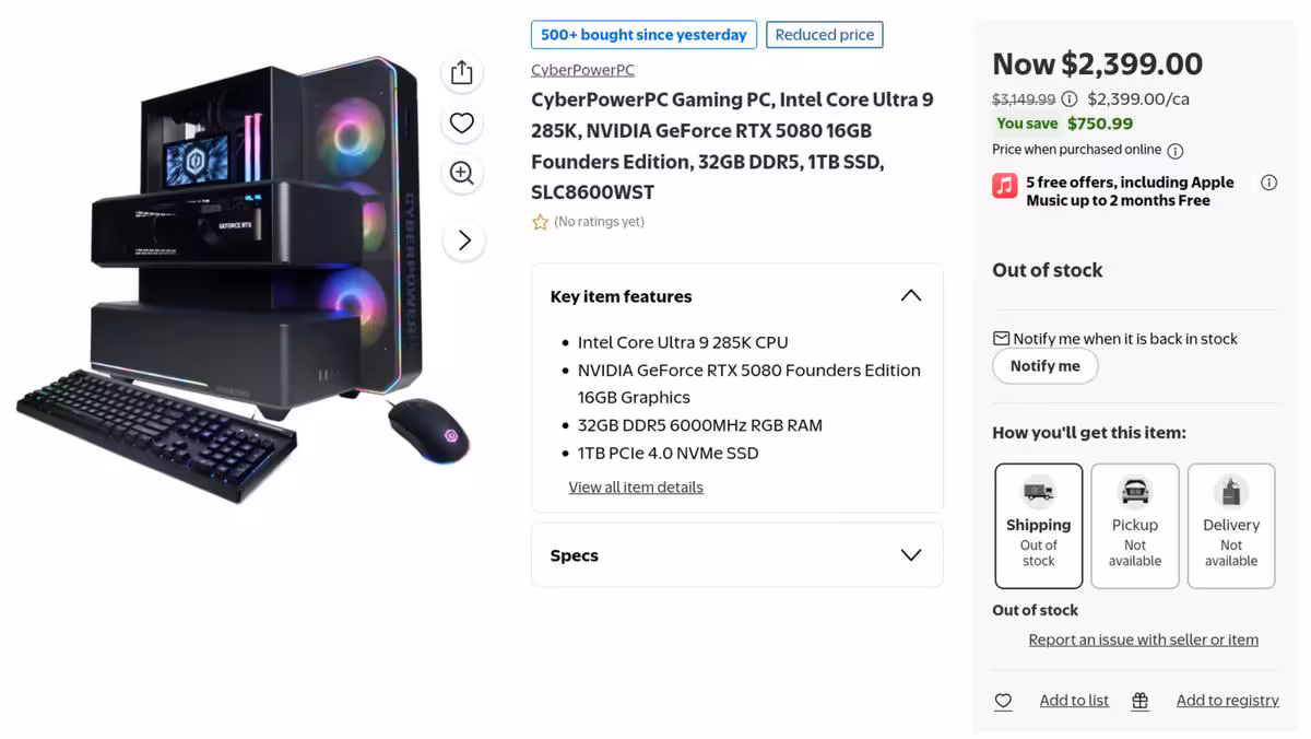 RTX 5080 Founders Edition : CyberPowerPC l’intègre dans un PC à 2 399 dollars 6 RTX 5080 Founders Edition : CyberPowerPC l’intègre dans un PC à 2 399 dollars
