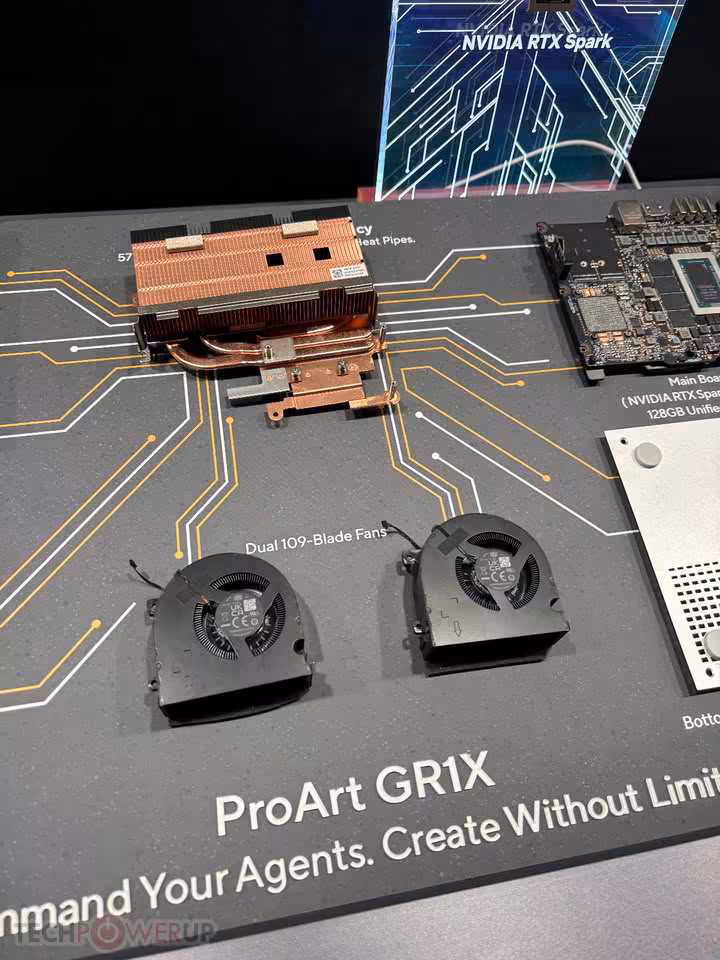 RTX Spark : ASUS expose à l’IFA 2026 des mini PC et ProArt jusqu’à 128 Go 3 Refroidissement ProArt GR1X avec dissipateur cuivre et deux ventilateurs 109 mm séparés