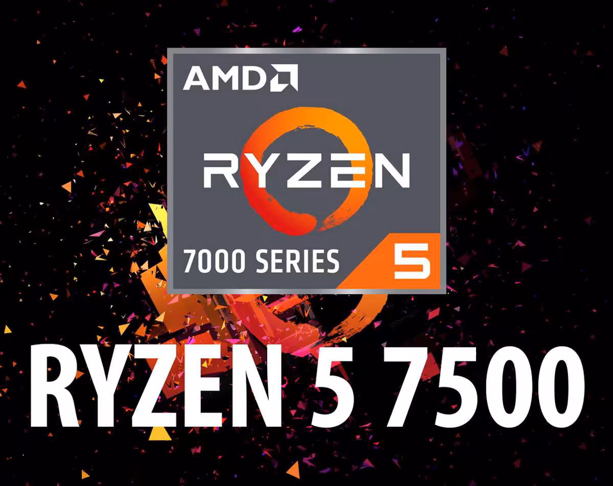 Ryzen 5 7500 : AMD préparerait un nouveau six cœurs AM5 entre 7500F et 7500X3D 2 Visuel promotionnel AMD Ryzen 5 7500, logo Ryzen 7000 Series sur fond noir et orange