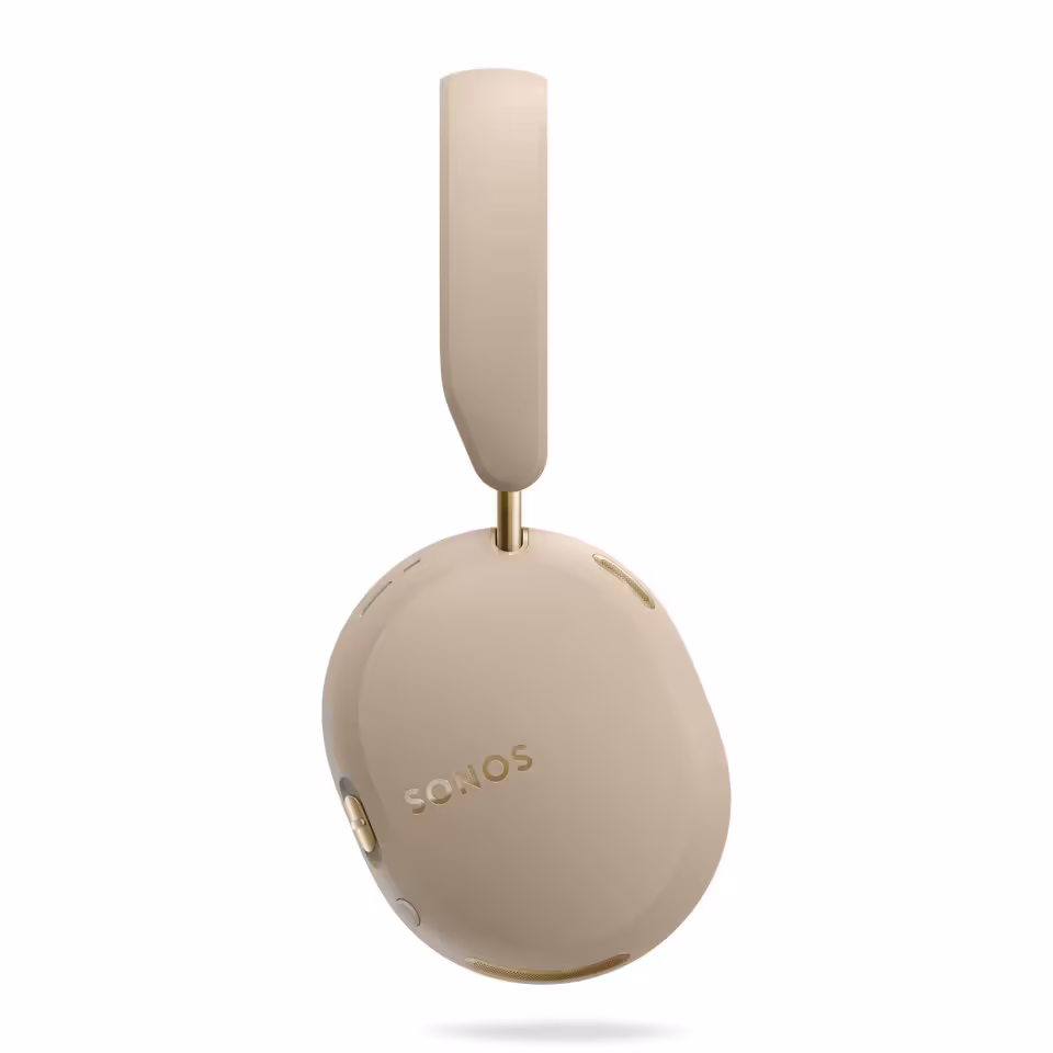 Casque audio Sonos beige, vue produit isolée en fond blanc