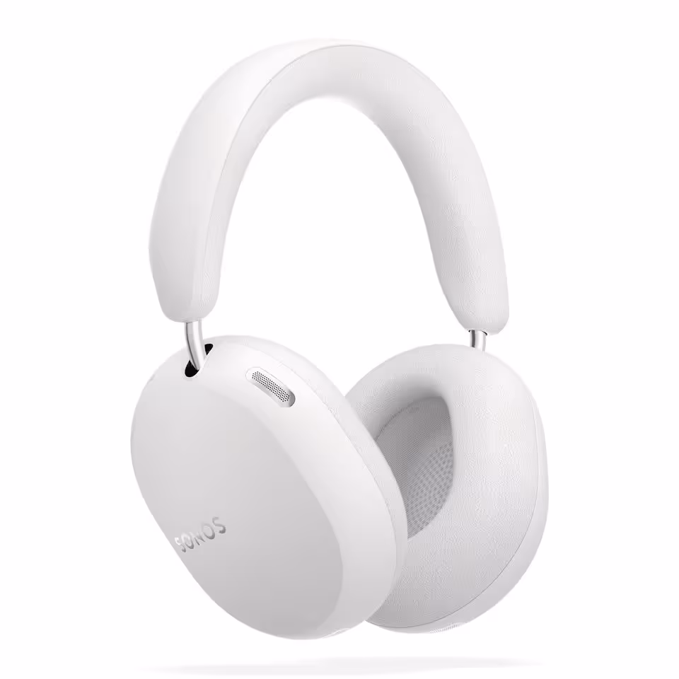 Casque audio Sonos blanc, vue produit isolée sur fond blanc