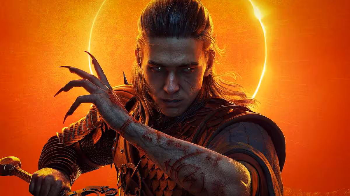 The Blood of Dawnwalker dépasse 1 million de ventes en moins de 48 heures 3 Personnage de The Blood of Dawnwalker devant un halo solaire orange, style illustration promotionnelle du jeu