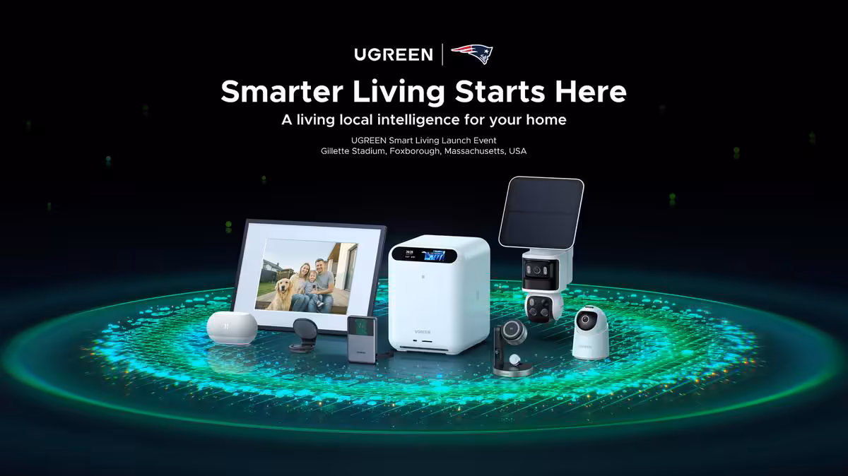Ugreen HomeAgent et MagFlow : l’IA locale s’invite dans la maison connectée 2 Visuel promotionnel Ugreen HomeAgent et écosystème domotique Matter, avec plusieurs objets connectés autour du boîtier.