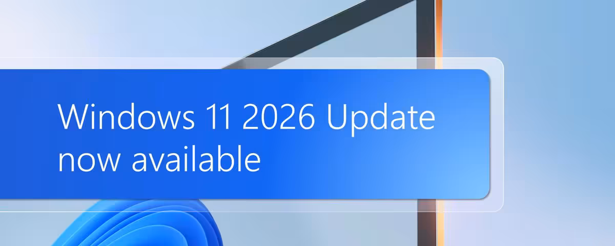 Windows 11 26H2 prolonge le support et active plusieurs fonctions attendues 3 Bannière Windows 11 2026 Update now available sur écran bleu