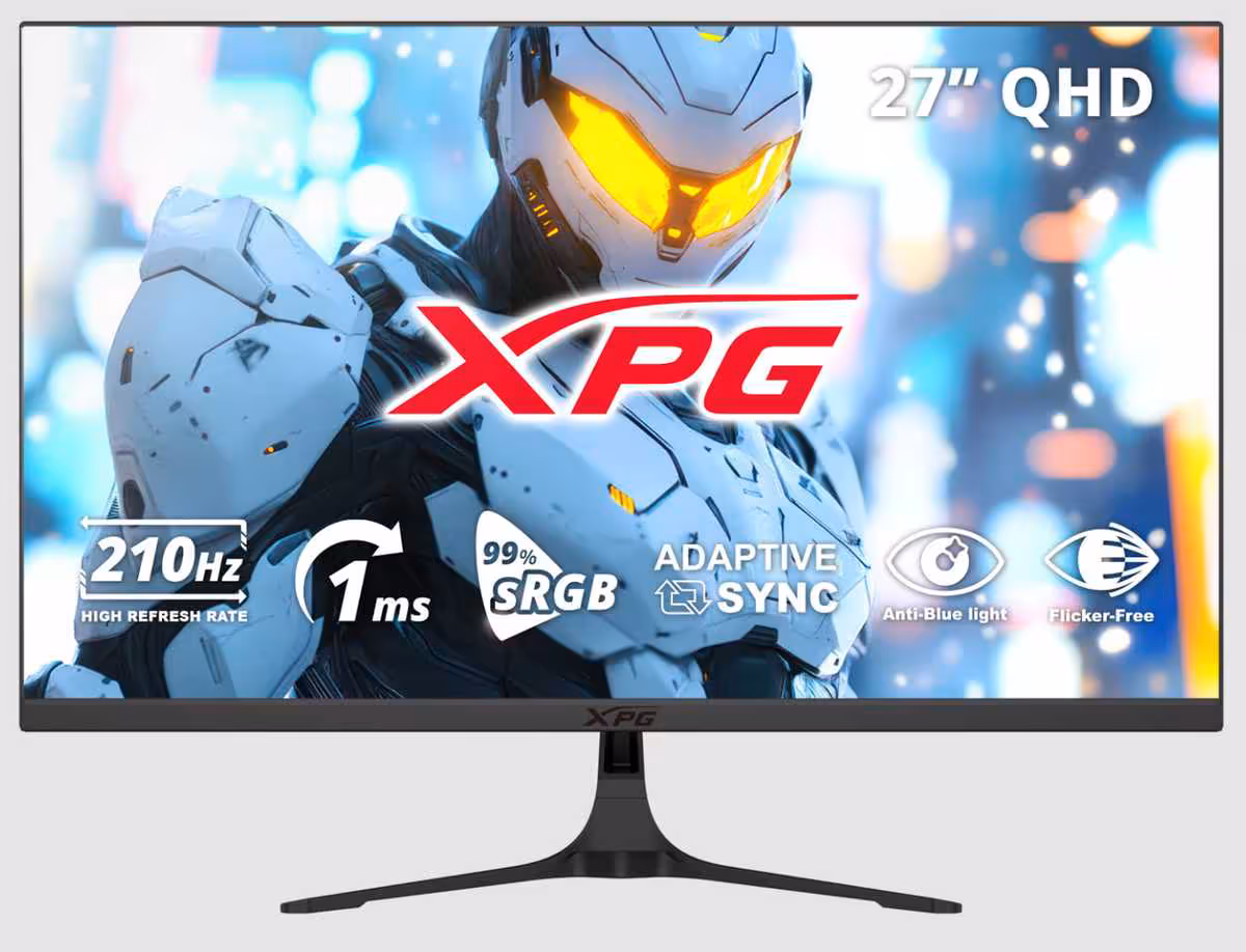 XPG écrans gaming : quatre nouveaux moniteurs RIFT et APERTURE jusqu'à 240 Hz 4 Moniteur XPG 27 pouces QHD, 210 Hz, 1 ms, sRGB 99 %, design noir