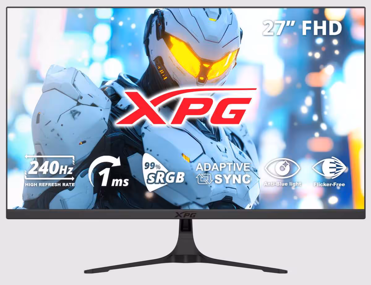 XPG écrans gaming : quatre nouveaux moniteurs RIFT et APERTURE jusqu'à 240 Hz 5 Moniteur XPG 27 pouces FHD, 240 Hz, 1 ms, sRGB 99 %, design noir
