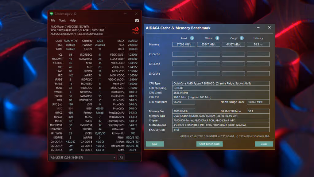 agi turbosprint ud858 rgb 32 go ddr5 6000 cl36 aida 64 expo tweak