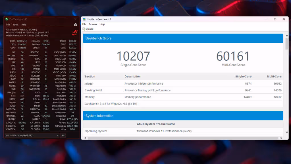 agi turbosprint ud858 rgb 32 go ddr5 6000 cl36 gb3 expo tweak