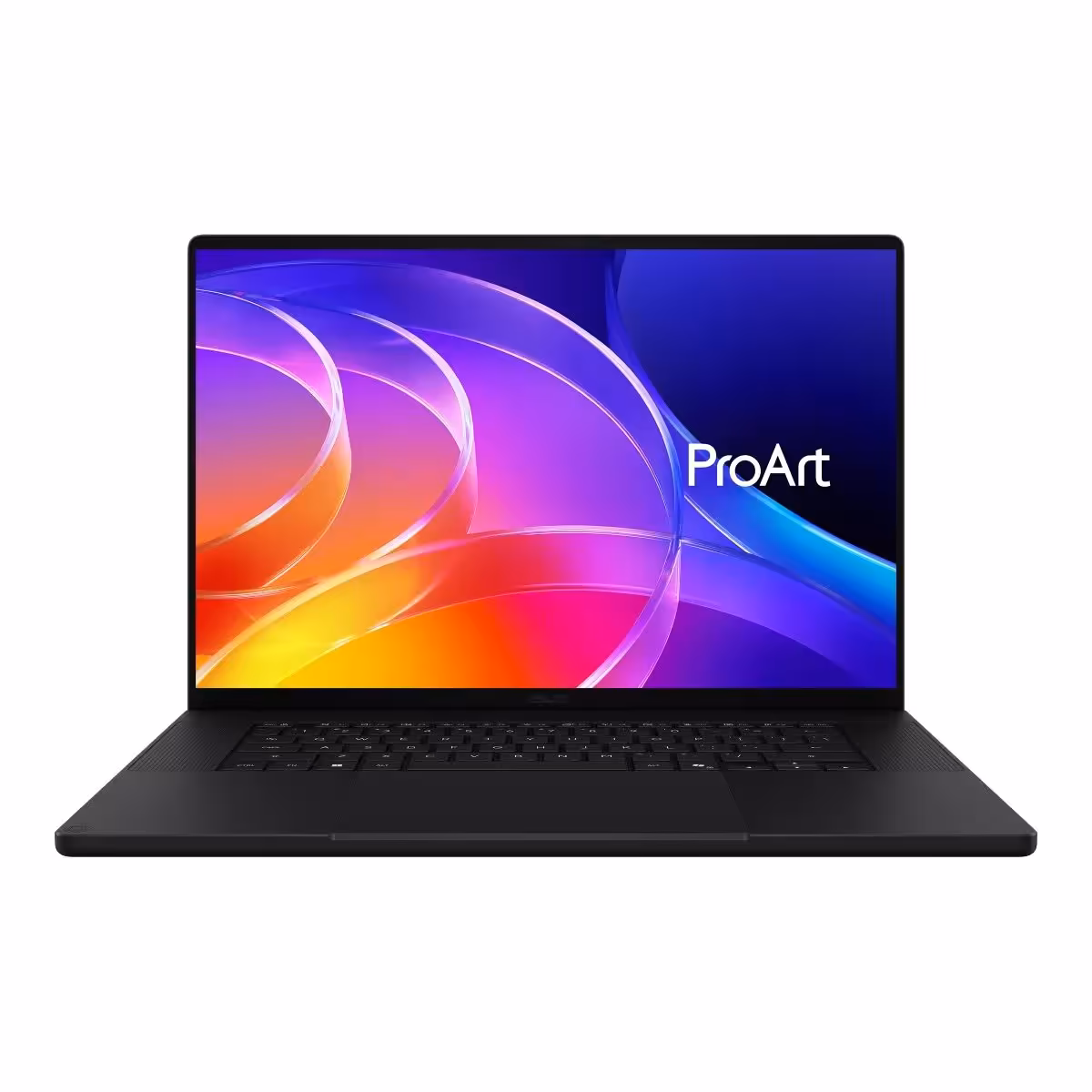 Ordinateur portable ASUS ProArt P16 noir de face, écran affichant le logo ProArt