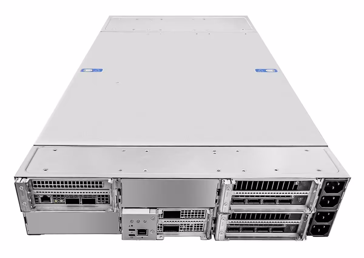 ASUS XA P2N-E2 : le serveur 2U sous NVIDIA Vera dédié aux agents IA 2 Vue arrière du serveur rack 2U ASUS XA P2N-E2 avec alimentations et connecteurs