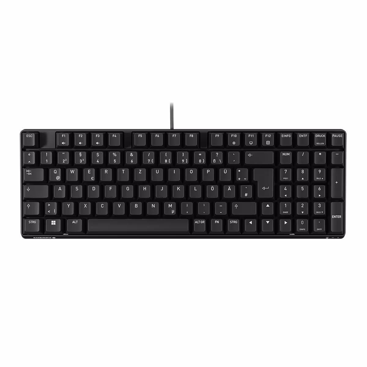 Cherry K37ID : un clavier industriel compact IP54 à 99 touches pour les entreprises 2 Vue de dessus du clavier filaire compact Cherry K37ID noir avec pavé numérique