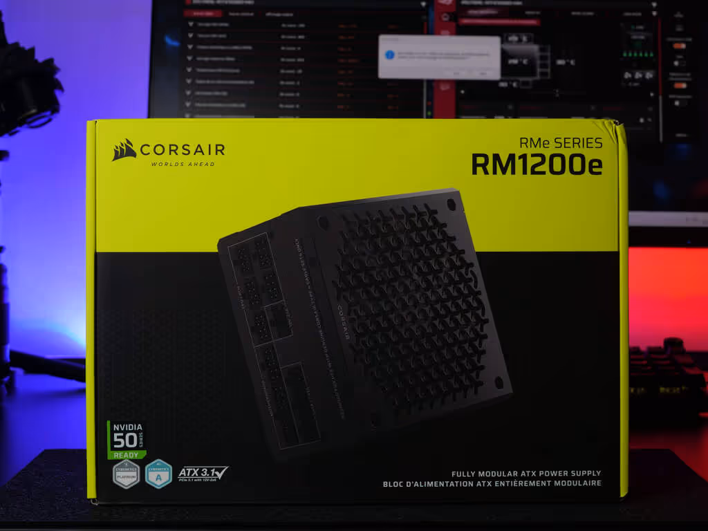 corsair rm1200e deuxième génération emblallage face