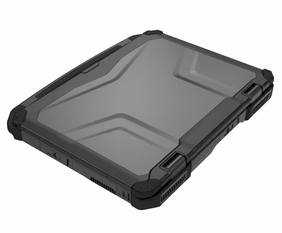 PC portable durci DT Research LT365PA fermé, vue du capot renforcé