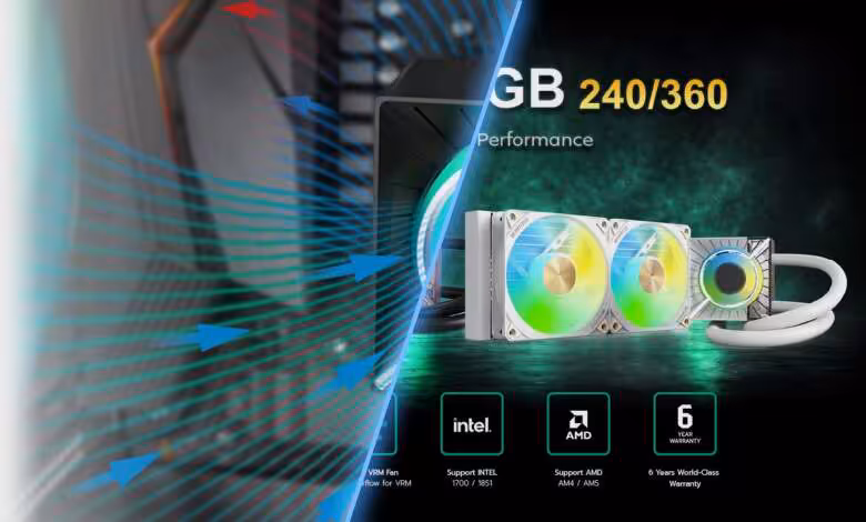 Montech CyberFlow : des AIO 240 et 360 mm avec ventilateur VRM magnétique 1 Montech CyberFlow : des AIO 240 et 360 mm avec ventilateur VRM magnétique