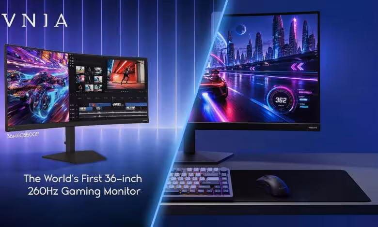 Philips Evnia 36M4C5500P : un écran gaming 36 pouces UWQHD poussé à 260 Hz 1 Philips Evnia 36M4C5500P : un écran gaming 36 pouces UWQHD poussé à 260 Hz