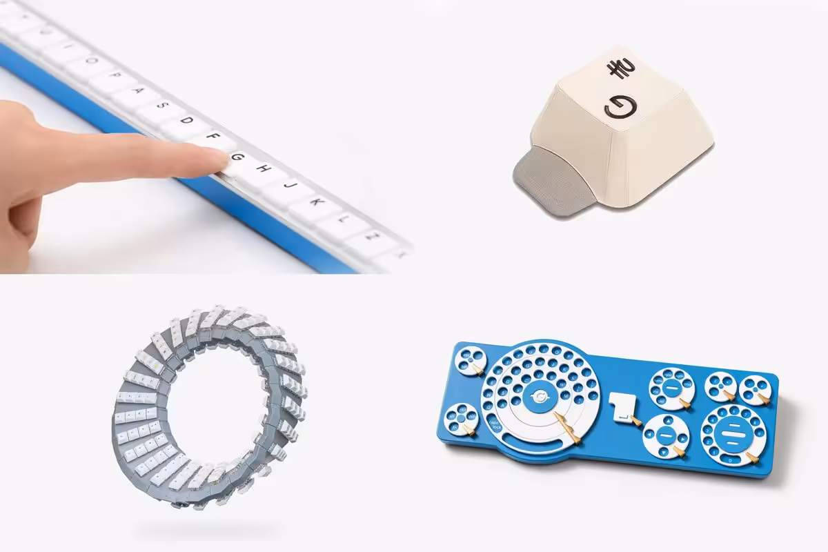 Montage montrant les mécanismes modulaires du clavier Gboard Conveyor Belt de Google