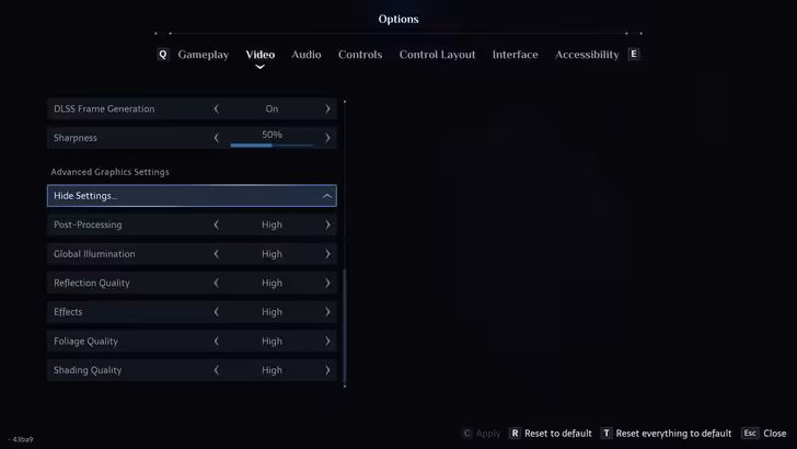Hellraiser Revival : les réglages PC optimisés offrent 33 % de performances en plus 9 Menu graphique avancé Hellraiser Revival avec post-traitement, illumination globale, reflets et qualité du feuillage