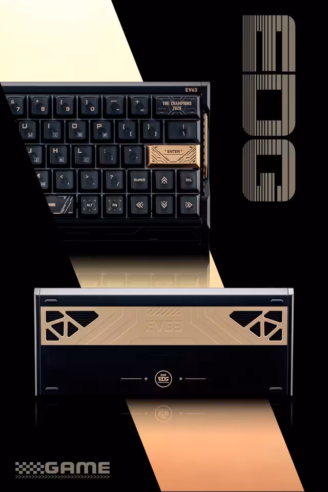 Iqunix EV63 EDG Edition : le clavier Hall Effect mise sur une latence de 0,29 ms 4 Visuel promotionnel du clavier Iqunix EV63 EDG Edition montrant dessus et dessous