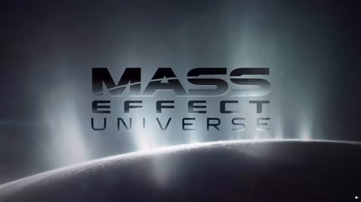 Mass Effect : près de 180 000 fans réclament la survie de la saga après BioWare 3 Logo Mass Effect Universe sur fond spatial avec planète sombre et aurores lumineuses