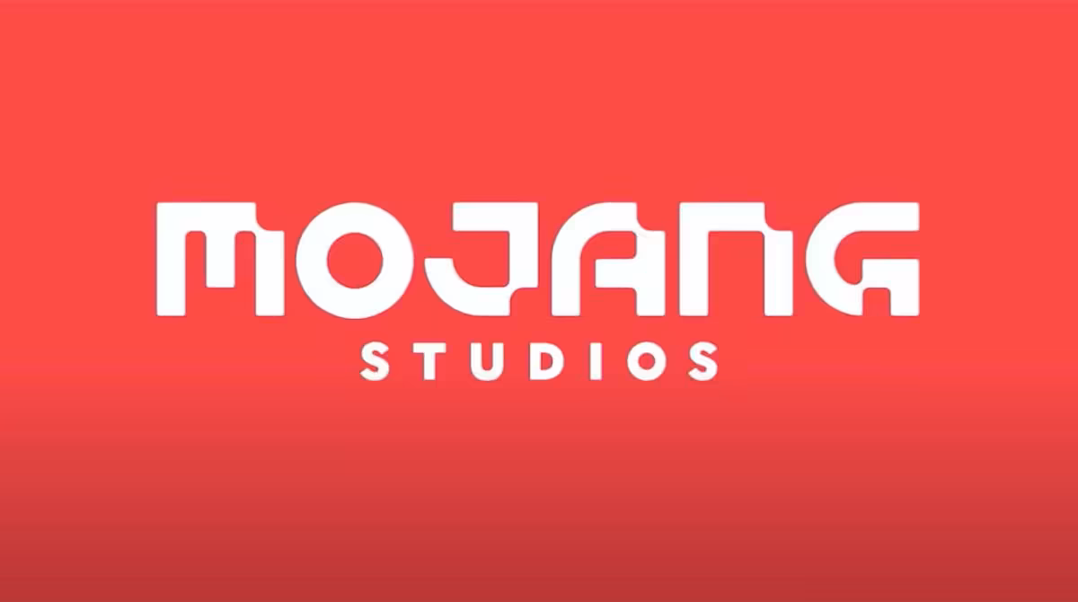 Minecraft : Xbox confie Mojang à l’ancienne responsable produit de Reddit 2 Logo blanc Mojang Studios centré sur fond dégradé rouge