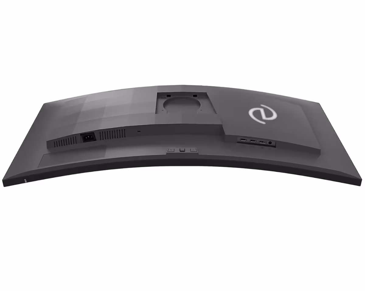 Philips Evnia 36M4C5500P : un écran gaming 36 pouces UWQHD poussé à 260 Hz 7 Vue dessous arrière du Philips Evnia 36M4C5500P avec connectiques et courbure de la dalle