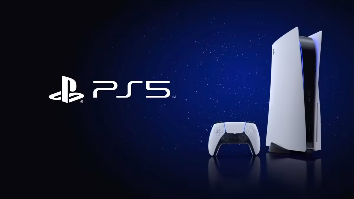PSBox transforme une PS5 jailbreakée en client Xbox Cloud Gaming avec upscale 4K 3 Console Sony PlayStation 5 verticale avec manette DualSense sur fond bleu sombre