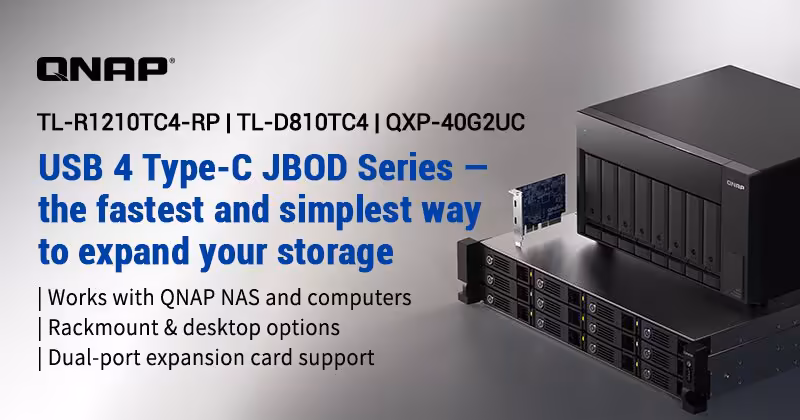 QNAP USB4 JBOD : jusqu’à 12 baies SATA et 40 Gbit/s pour NAS et stations de travail