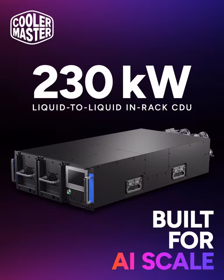Refroidissement liquide : Cooler Master prépare une CDU de 2 500 kW pour l’IA