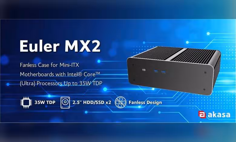 Akasa Euler MX2 : un boîtier Mini-ITX passif de 35 W avec alimentation 220 W 1 Akasa Euler MX2 : un boîtier Mini-ITX passif de 35 W avec alimentation 220 W