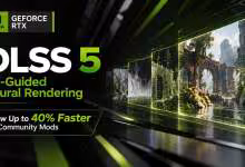 Visuel NVIDIA GeForce RTX présentant DLSS 5, rendu neuronal guidé 3D et performances jusqu’à 40 % supérieures