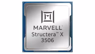 Processeur Marvell Structera X 3506 en boîtier carré, dédié aux contrôleurs mémoire CXL 3.2 à six canaux