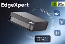 MSI EdgeXpert 64 Go avec logo NVIDIA DGX Spark et mentions de mémoire système unifiée