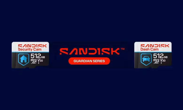 SANDISK Guardian : des cartes microSD conçues pour enregistrer jusqu’à 40 000 heures 1 Visuel SanDisk Guardian Series avec cartes microSD Security Cam et Dash Cam 512 Go V30