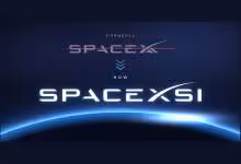 Visuel SpaceXSI montrant le changement de nom de SpaceX vers SpaceXSI sur fond spatial terrestre