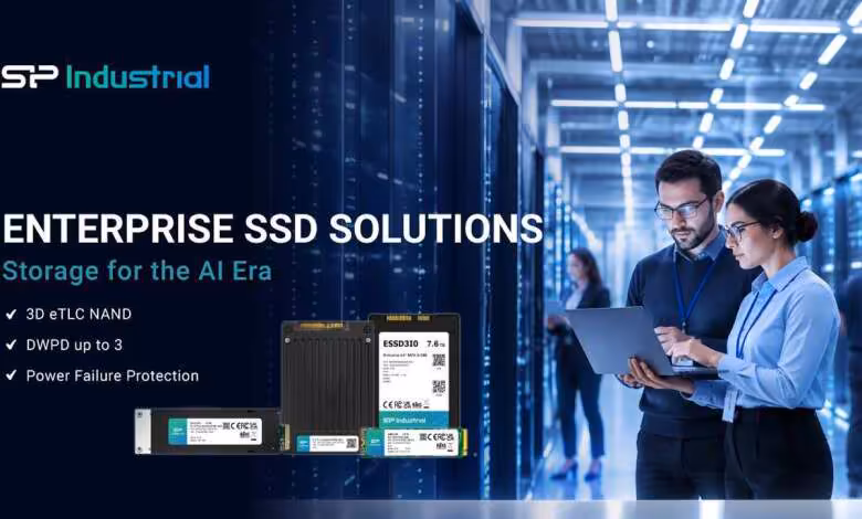 SSD entreprise : SP Industrial dévoile six modèles PCIe 5.0, U.2, E1.S et SATA 1 Solutions SSD entreprise SP Industrial avec modèles E1.L, U.2 et M.2 dans un centre de données IA