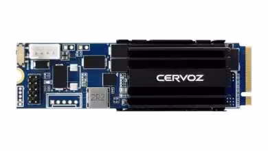 SSD NVMe M.2 Cervoz T459 avec dissipateur noir et connecteur d’alimentation sécurisé